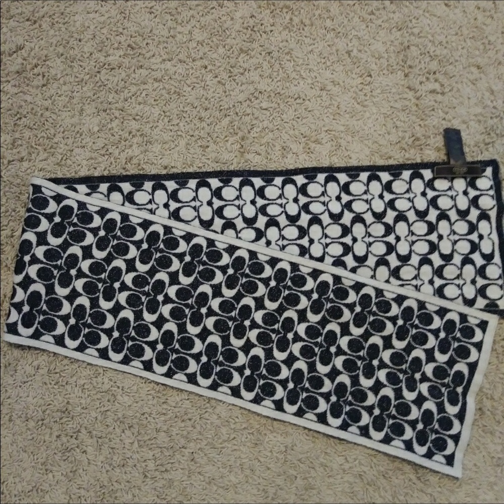 Coach signature metallic reversible muffler/scarf